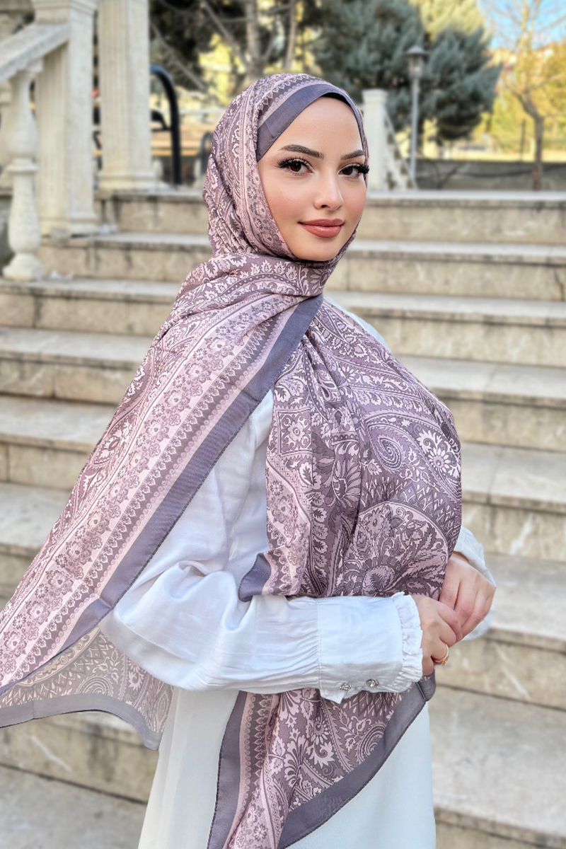Allica Desen Şal - Gül Kurusu - 1