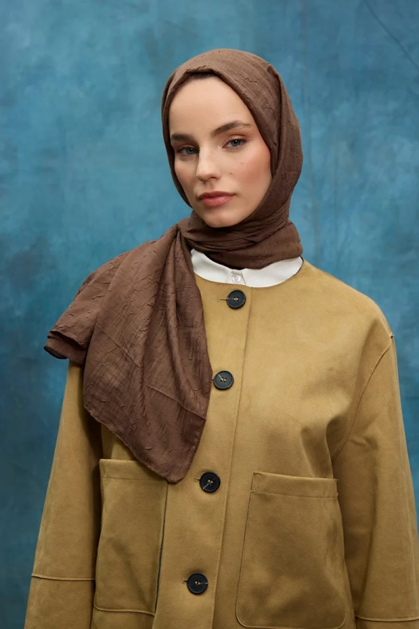 Bambu Kraş Şal - Acı Kahve - 1