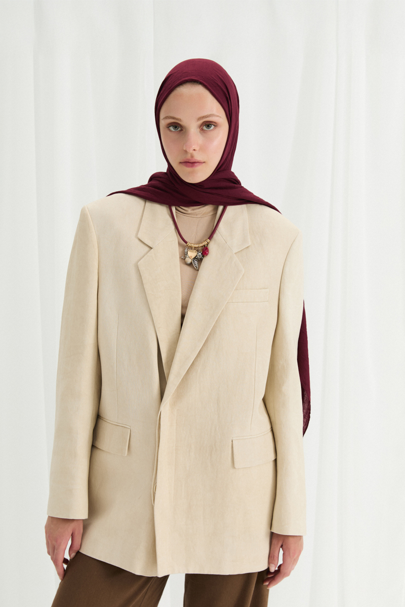 Bambu Kraş Şal - Bordo - 1