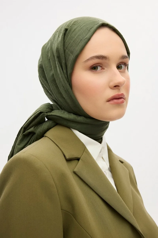 Bambu Kraş Şal - Çam Yeşili - 4
