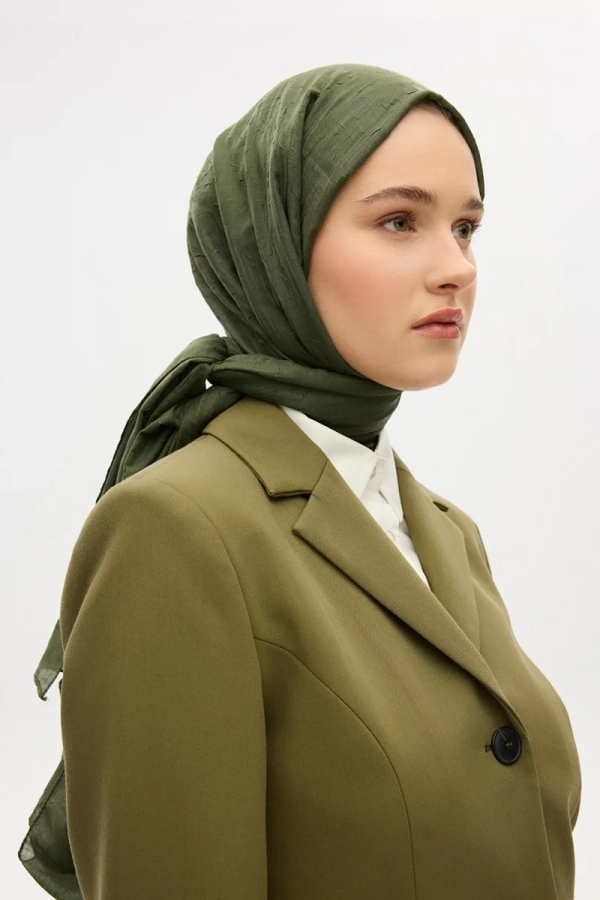 Bambu Kraş Şal - Çam Yeşili - 2