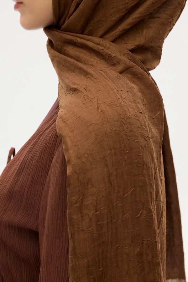 Bambu Kraş Şal - Kahve - 4