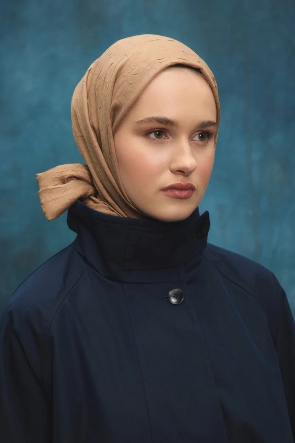 Bambu Kraş Şal - Karamel - 4