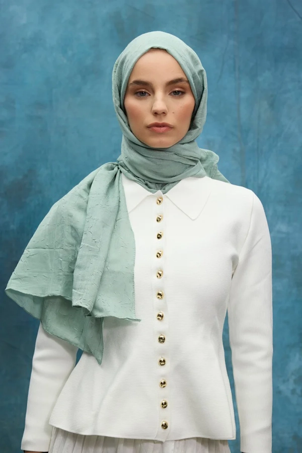 Bambu Kraş Şal - Mint - 1