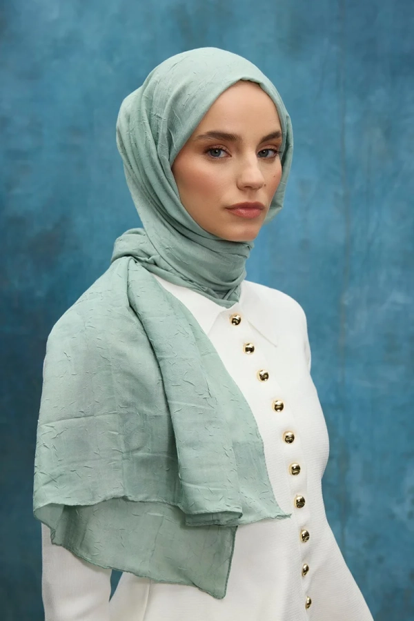 Bambu Kraş Şal - Mint - 3