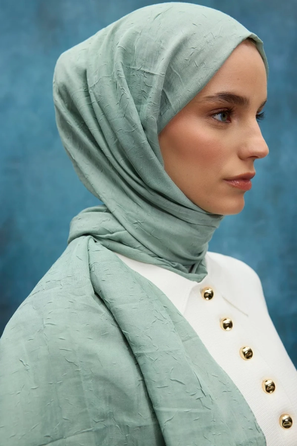 Bambu Kraş Şal - Mint - 4