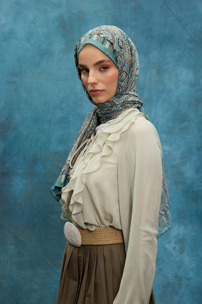 Ethnic Crash Şal - Mint - 2