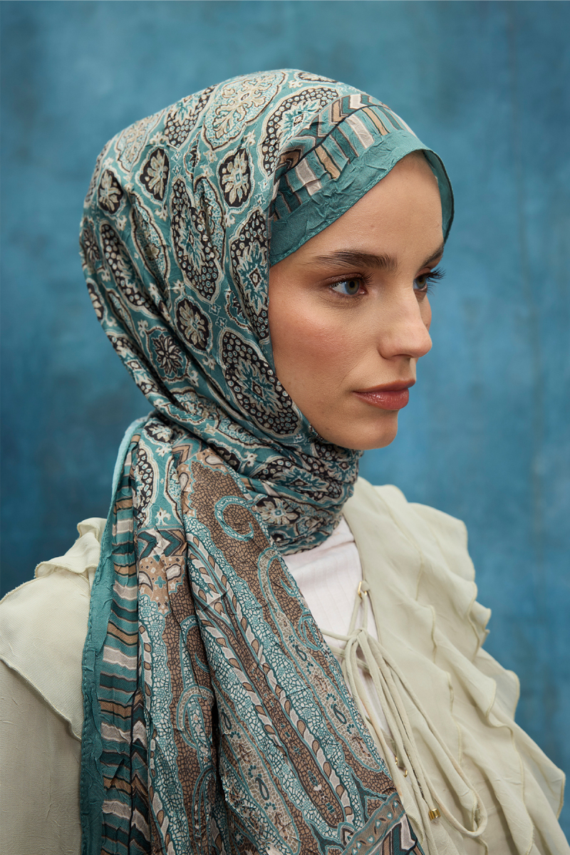 Ethnic Crash Şal - Mint - 4
