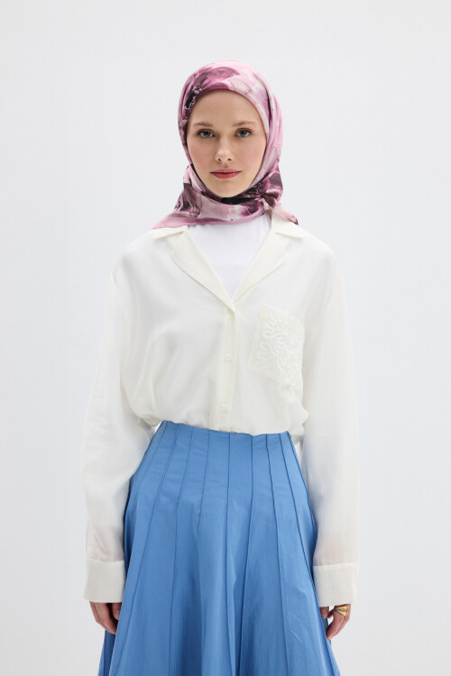 Fiore Desen Soft Eşarp - Pembe 