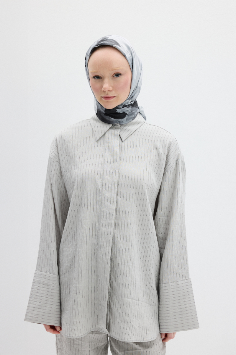 Fiore Desen Soft Eşarp - Siyah - 1