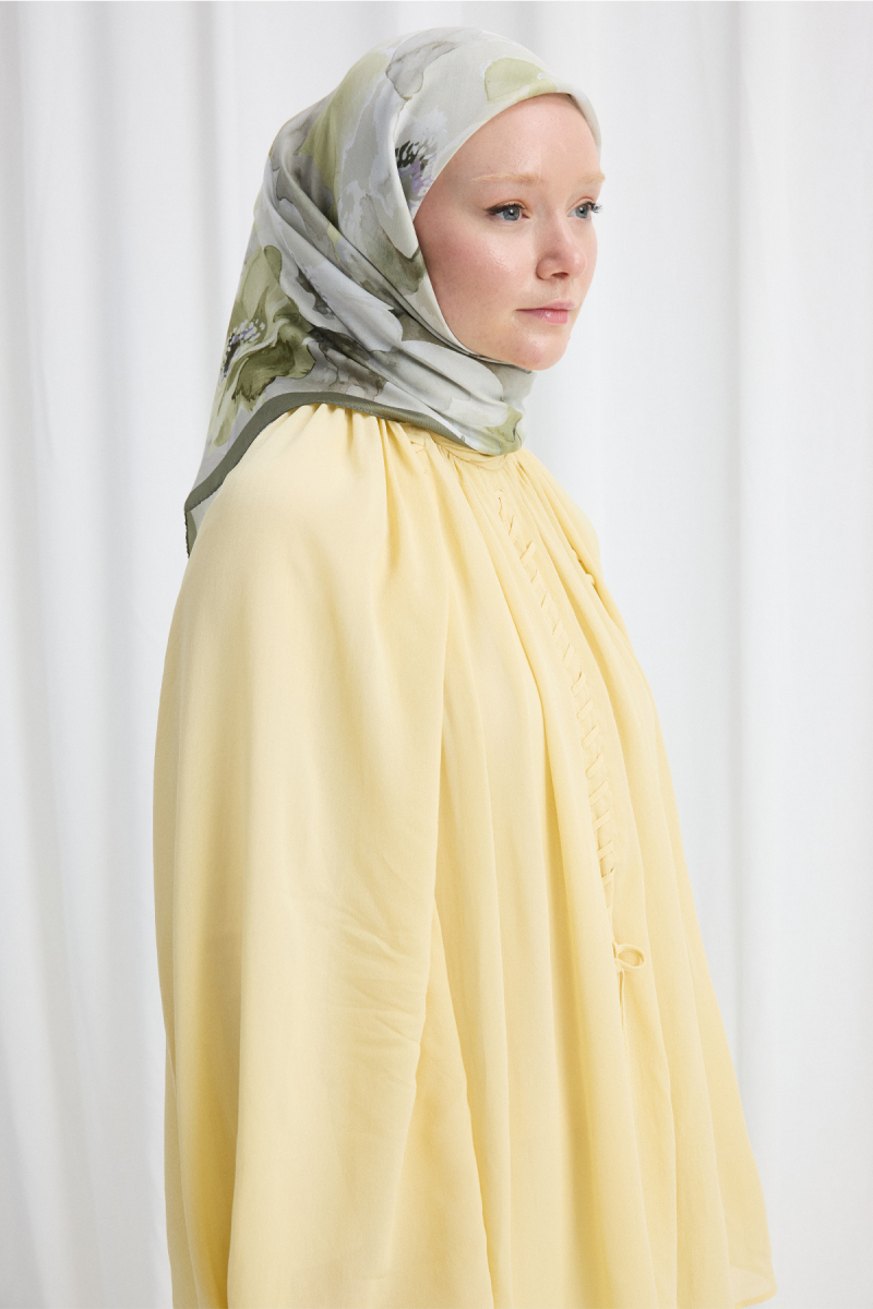 Fiore Desen Soft Eşarp - Yeşil - 2