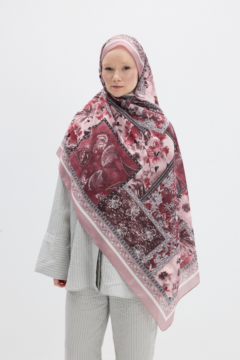 Harmony Desen Soft Şal - Gül - 1