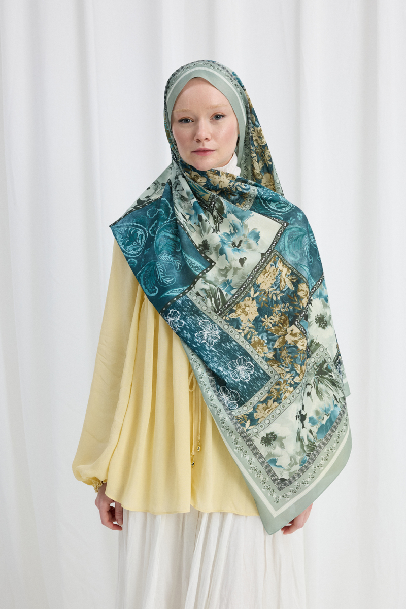 Harmony Desen Soft Şal - Mint - 1