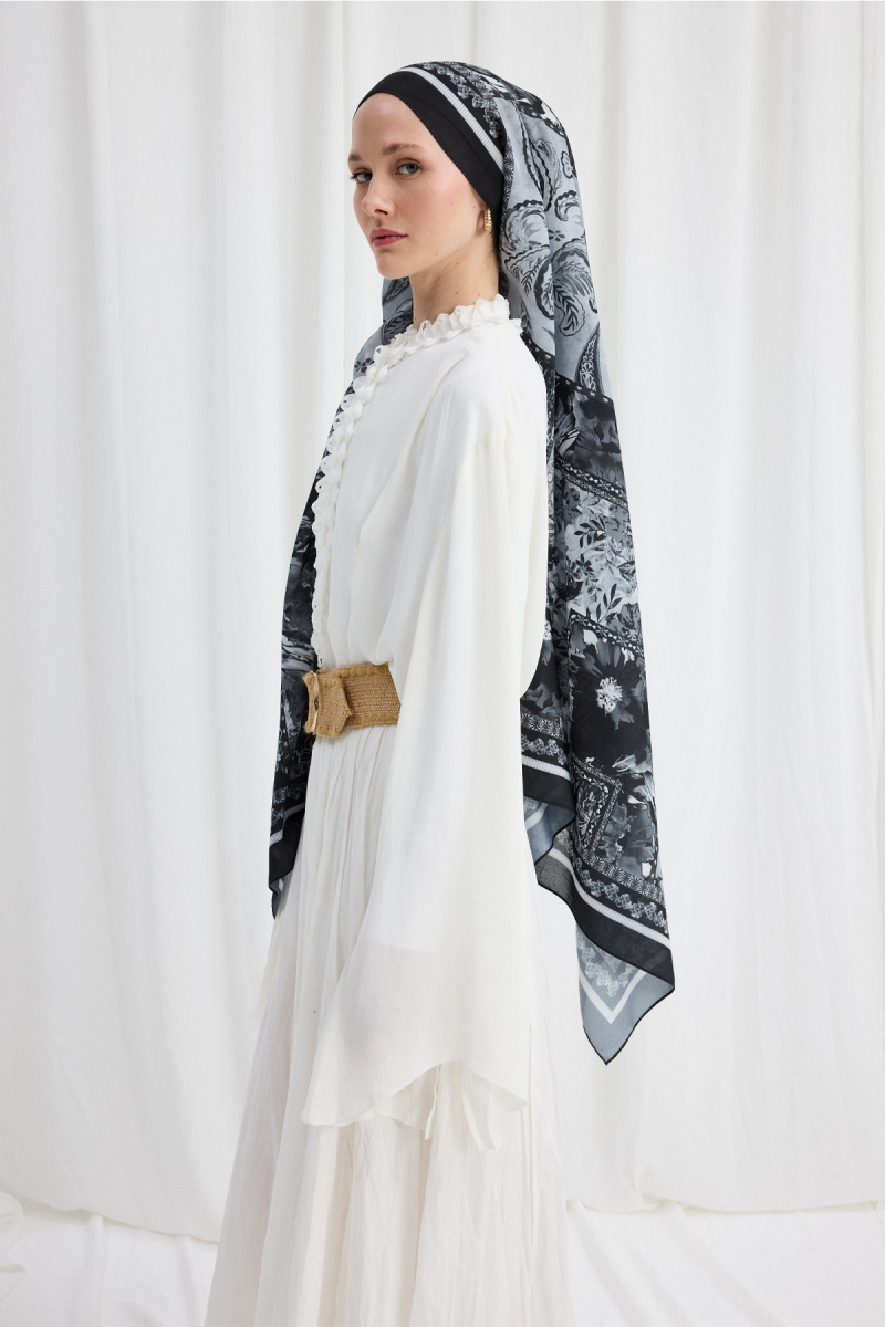 Harmony Desen Soft Şal - Siyah - 2