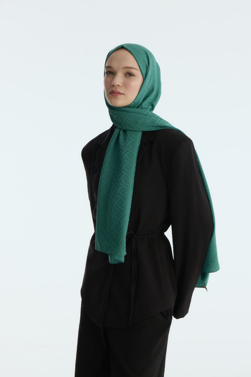 İpeksi Jakar Elegant Desen Şal - Açık Benetton - 2