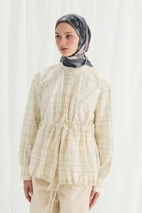 Lotus Desen Soft Eşarp - Soğuk Gri 