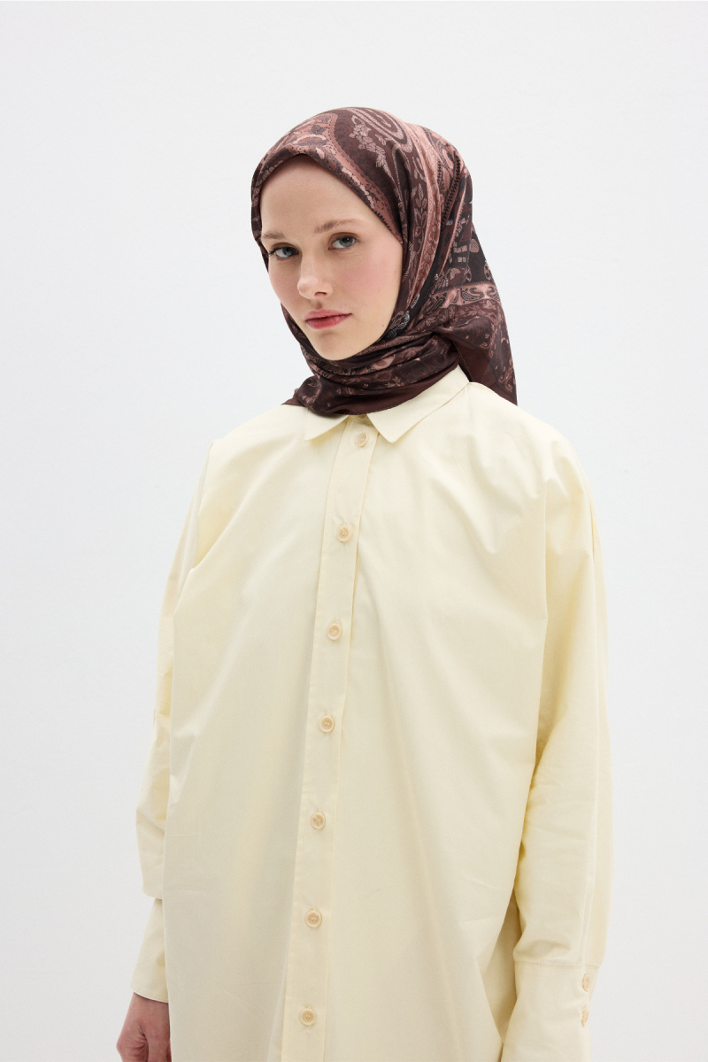 Milano Desen Soft Eşarp - Kahve - 2