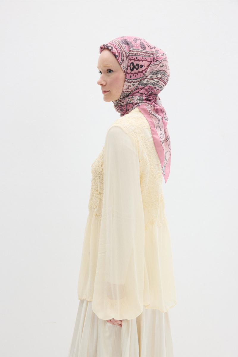 Milano Desen Soft Eşarp - Pembe - 2