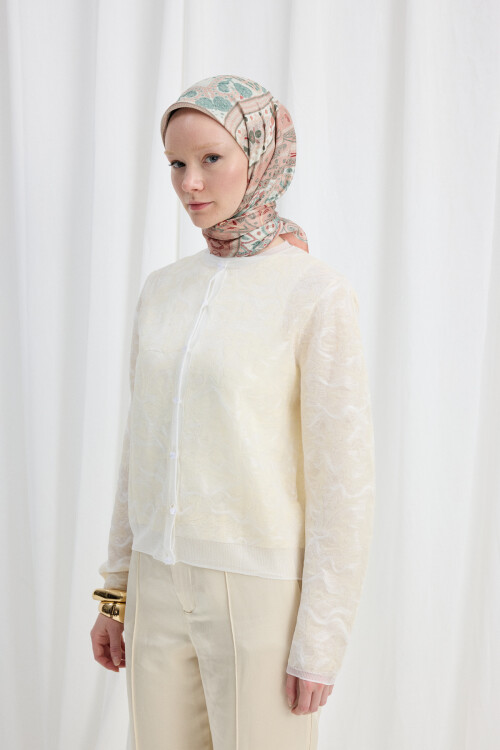 Milano Desen Soft Eşarp - Somon 
