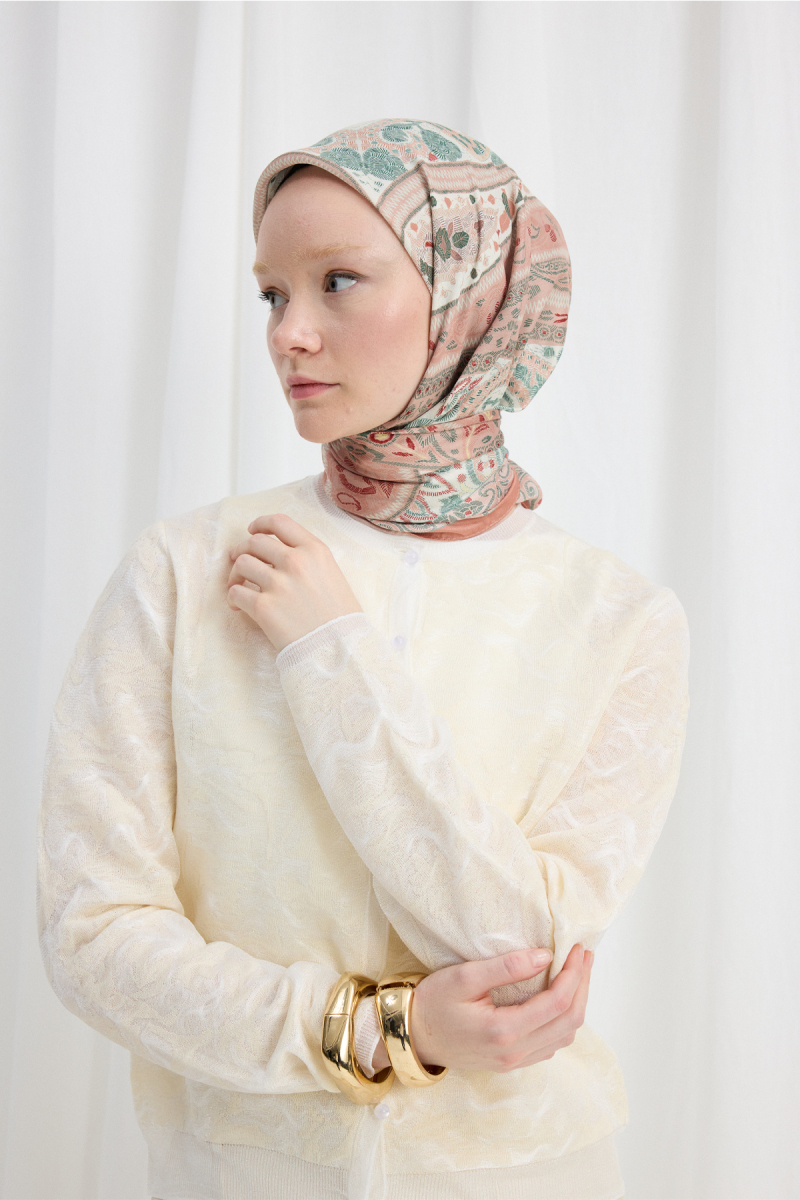 Milano Desen Soft Eşarp - Somon - 2