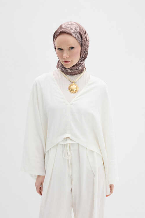 Milano Desen Soft Eşarp - Vizon 