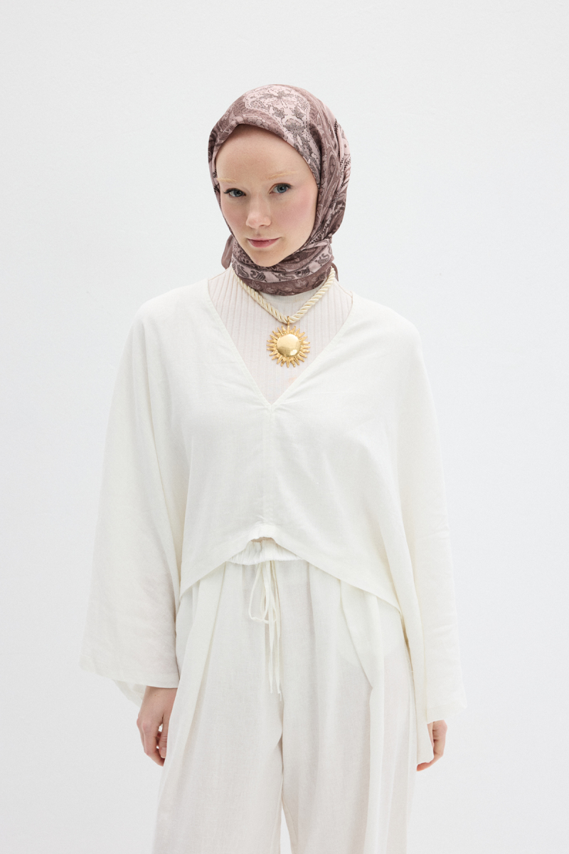Milano Desen Soft Eşarp - Vizon - 1