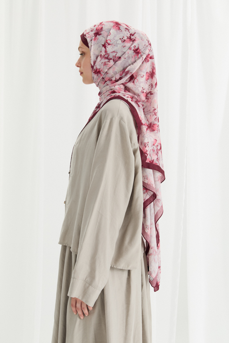 Olivia Kraş Şal - Bordo - 3