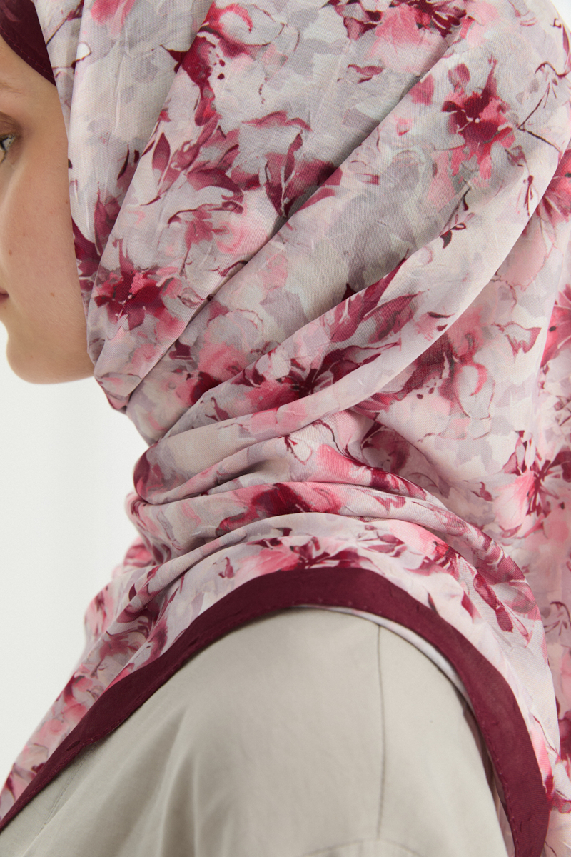 Olivia Kraş Şal - Bordo - 4