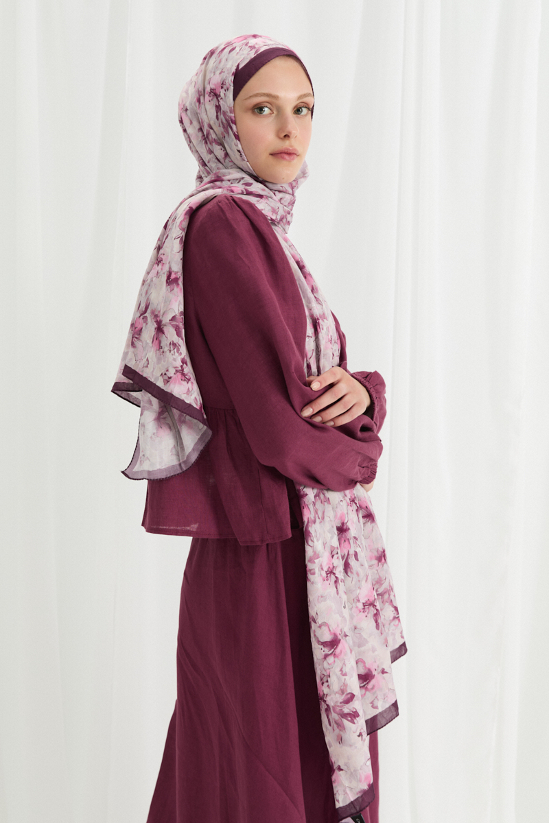 Olivia Kraş Şal - Mürdüm - 2