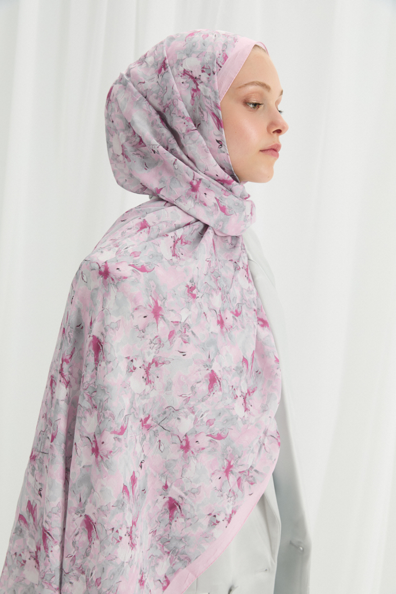 Olivia Kraş Şal - Pembe Gri - 2