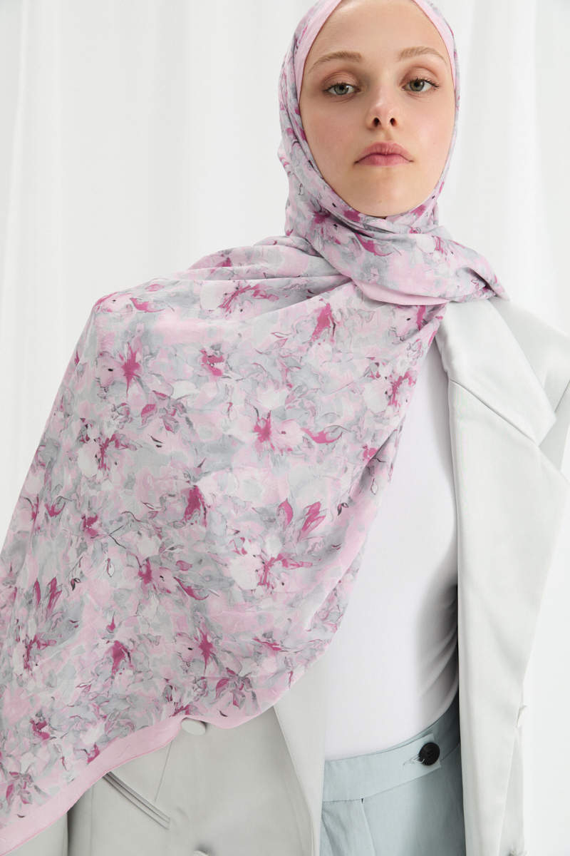 Olivia Kraş Şal - Pembe Gri - 4