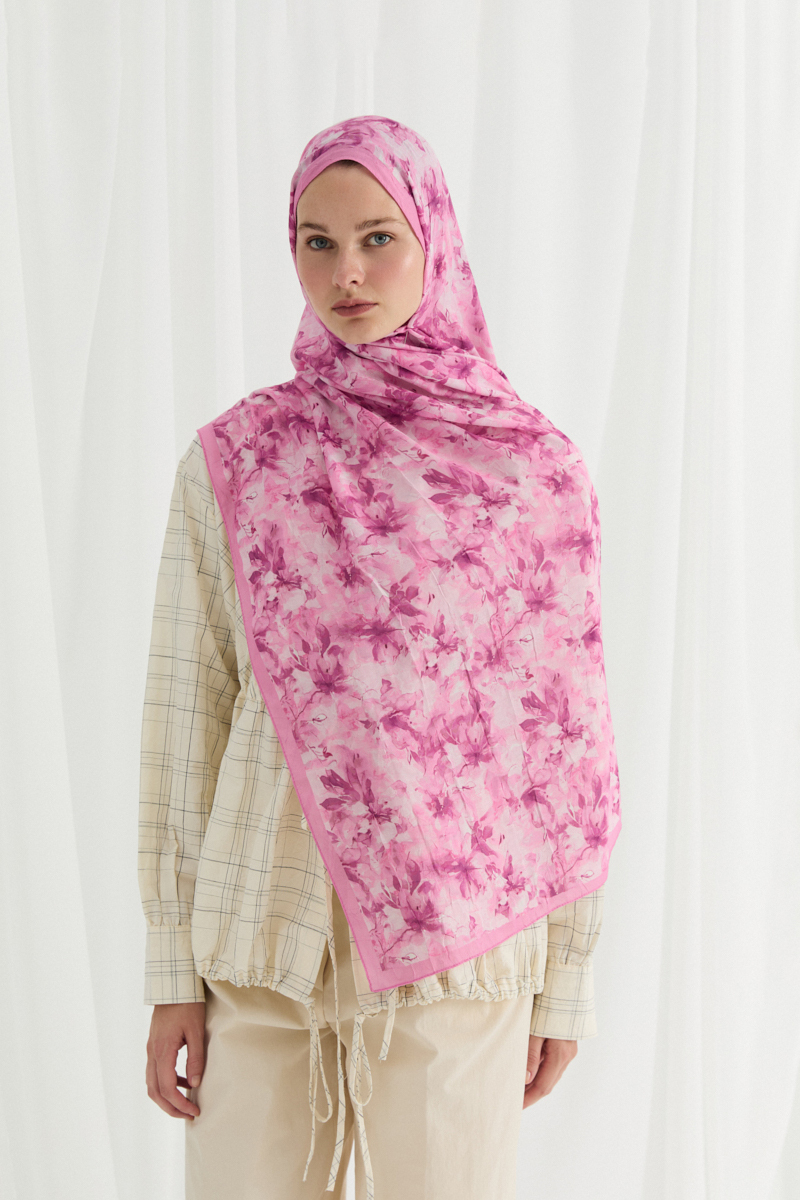 Olivia Kraş Şal - Pembe - 1