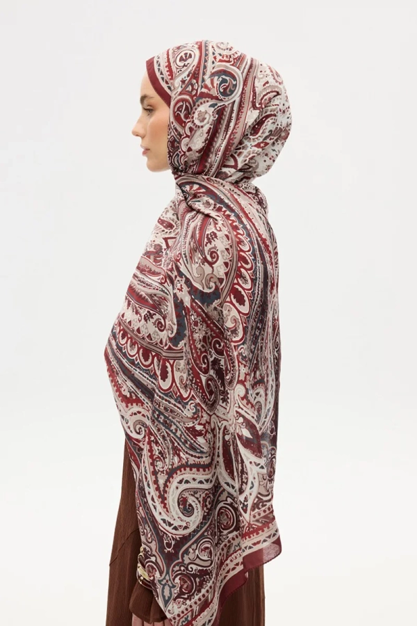 Previous Collection Soft Şal - Bej / Bordo - 2