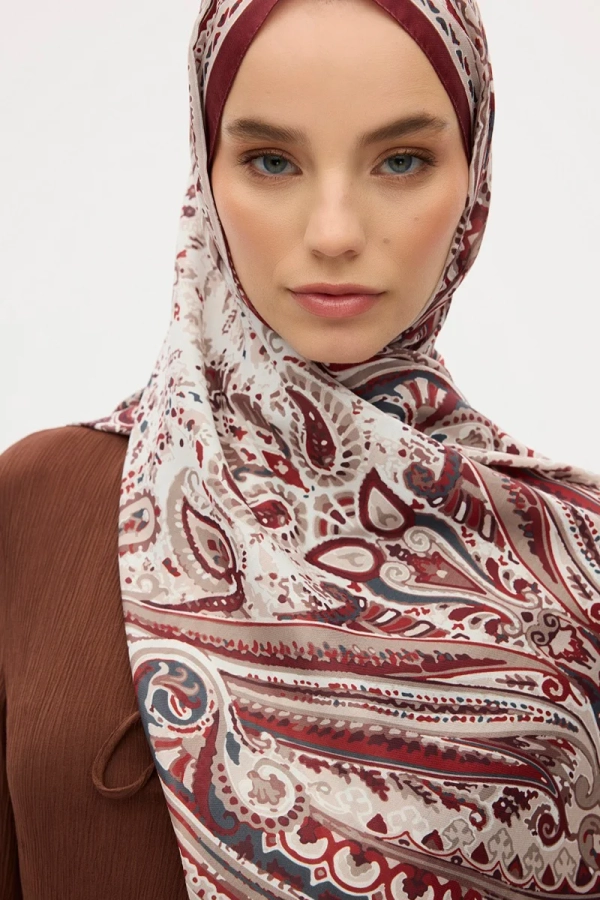 Previous Collection Soft Şal - Bej / Bordo - 4