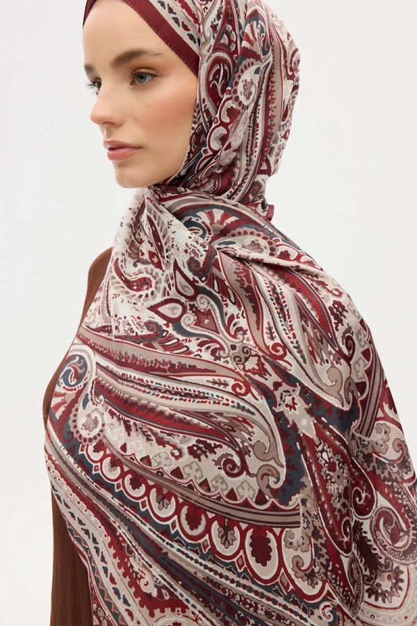 Previous Collection Soft Şal - Bej / Bordo - 3