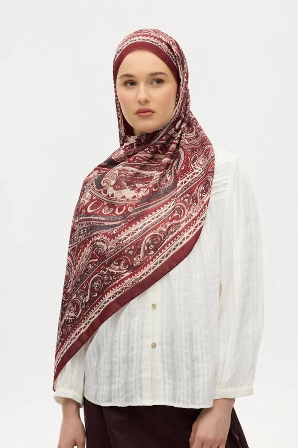 Previous Collection Soft Şal - Bordo - 1