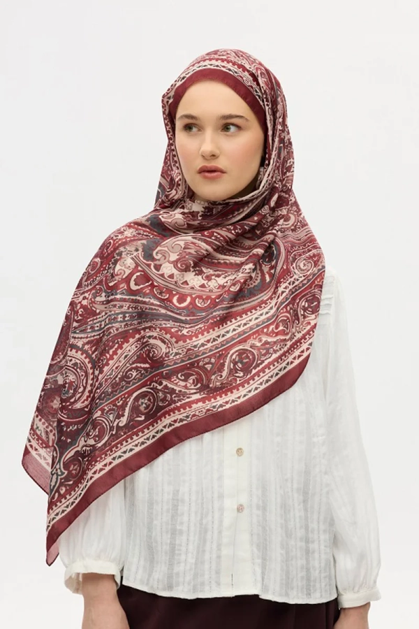 Previous Collection Soft Şal - Bordo - 3