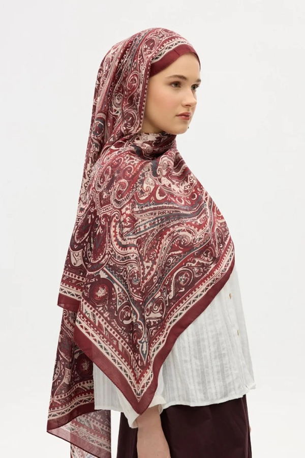 Previous Collection Soft Şal - Bordo - 2