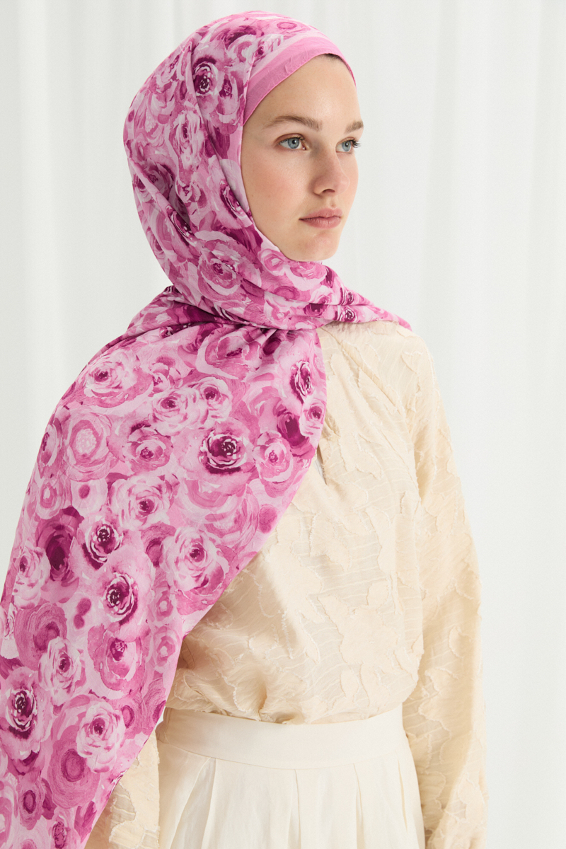 Rosemary Kraş Şal - Pembe - 2