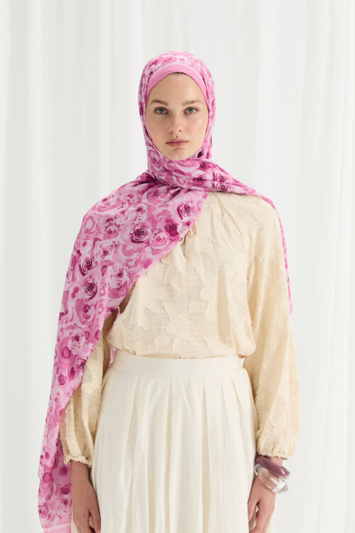 Rosemary Kraş Şal - Pudra 