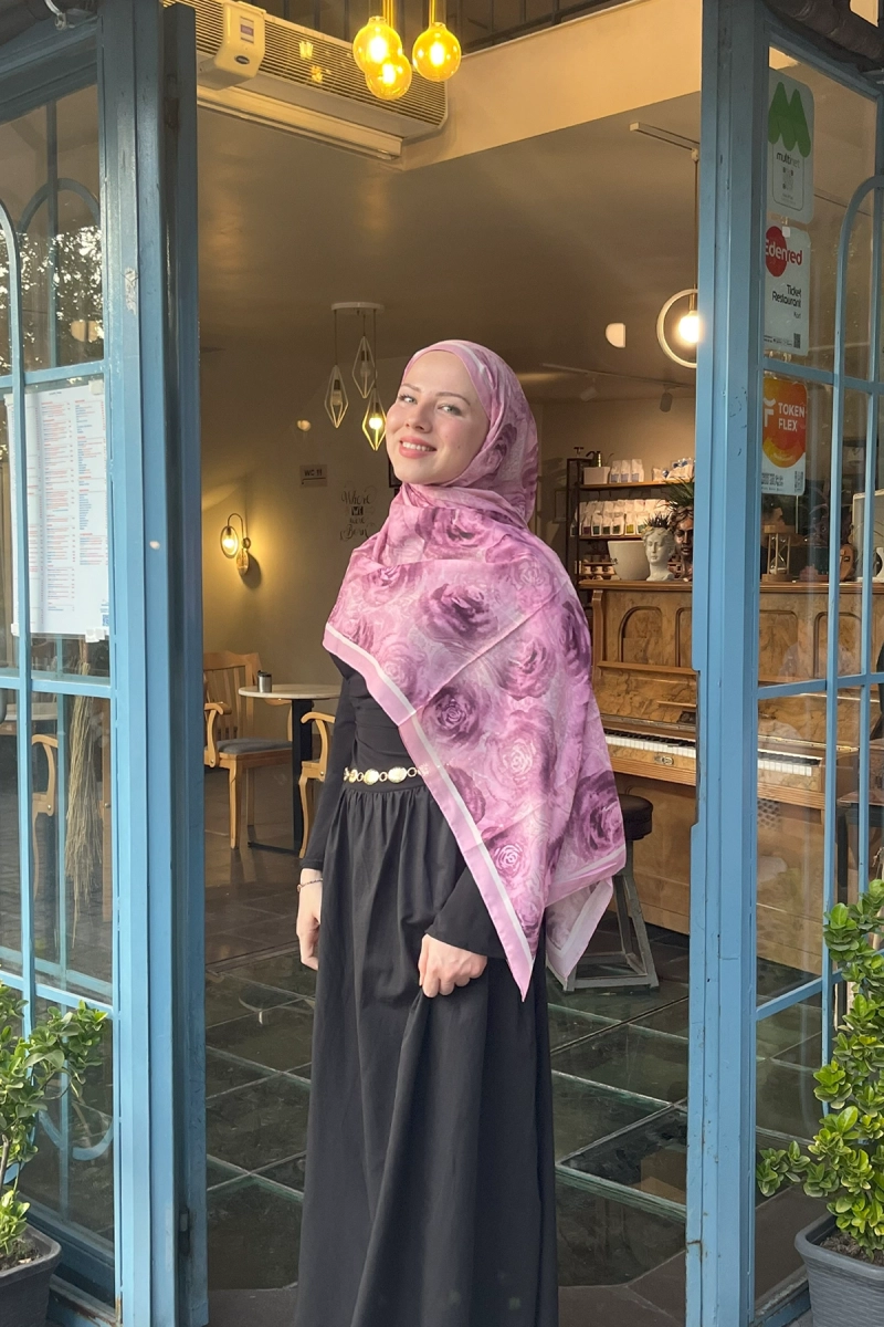 Rossa Desen Soft Şal - Pembe - 2