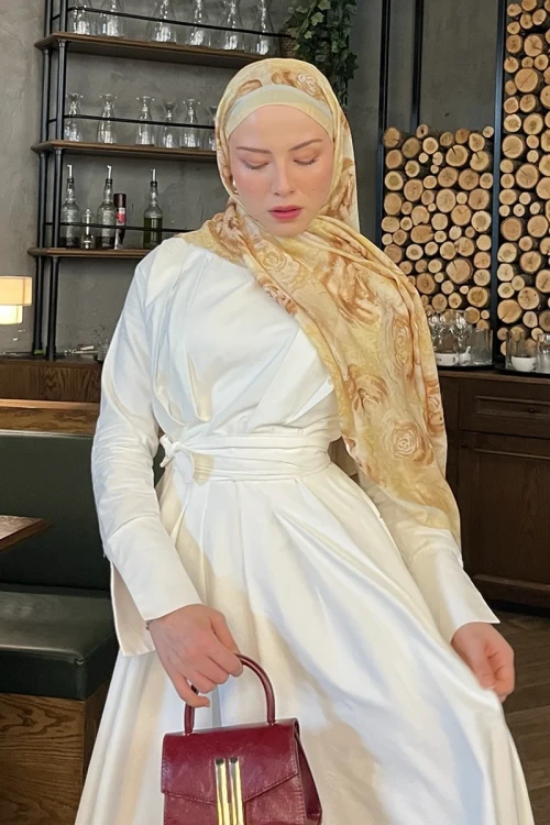 Rossa Desen Soft Şal - Soft Sarı 