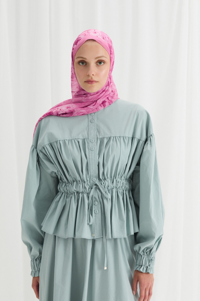 Valeria İpek Krep Şal - Pembe - 1