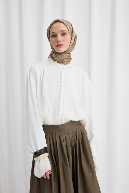 Vela Desen Soft Eşarp - Bej 