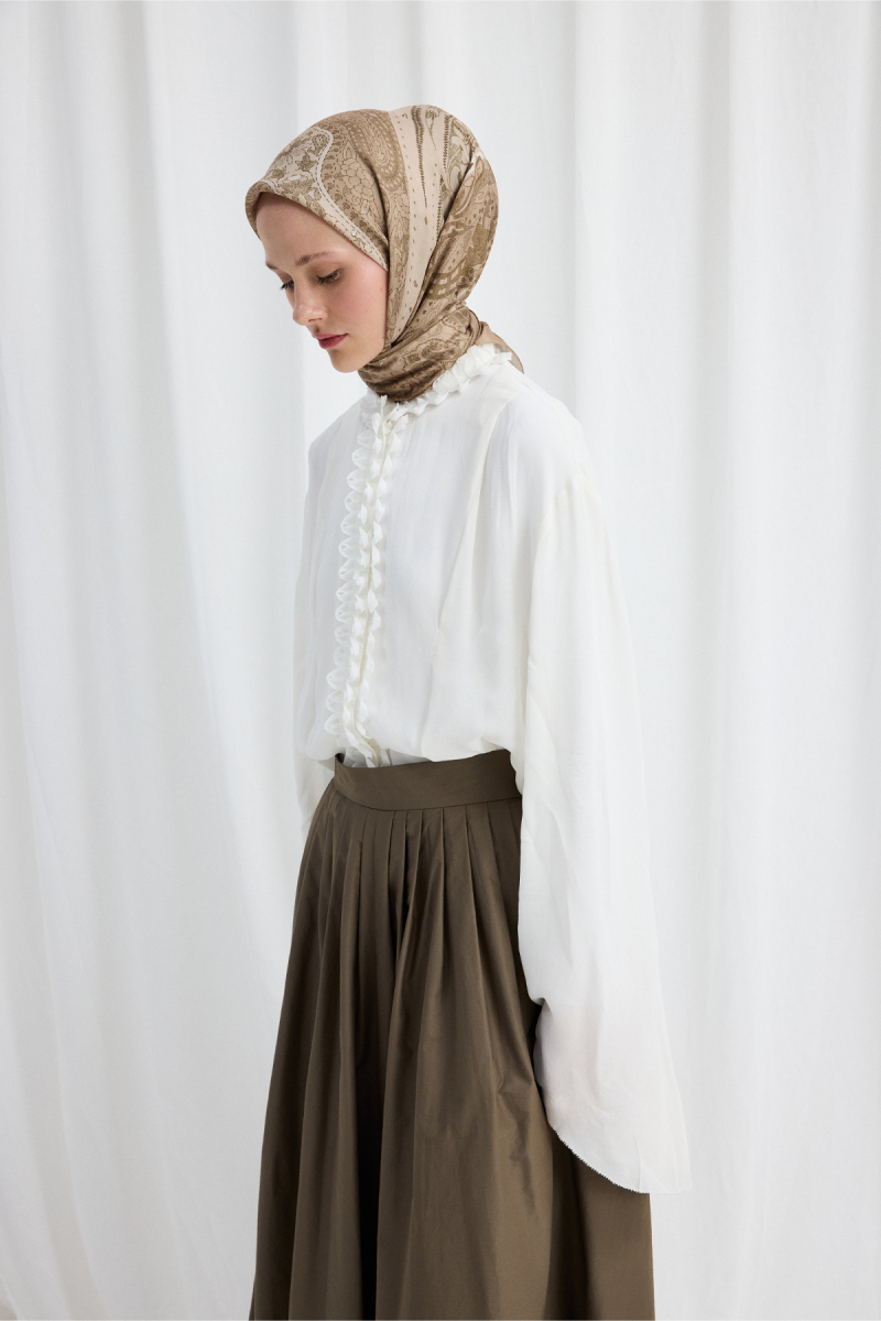 Vela Desen Soft Eşarp - Bej - 2