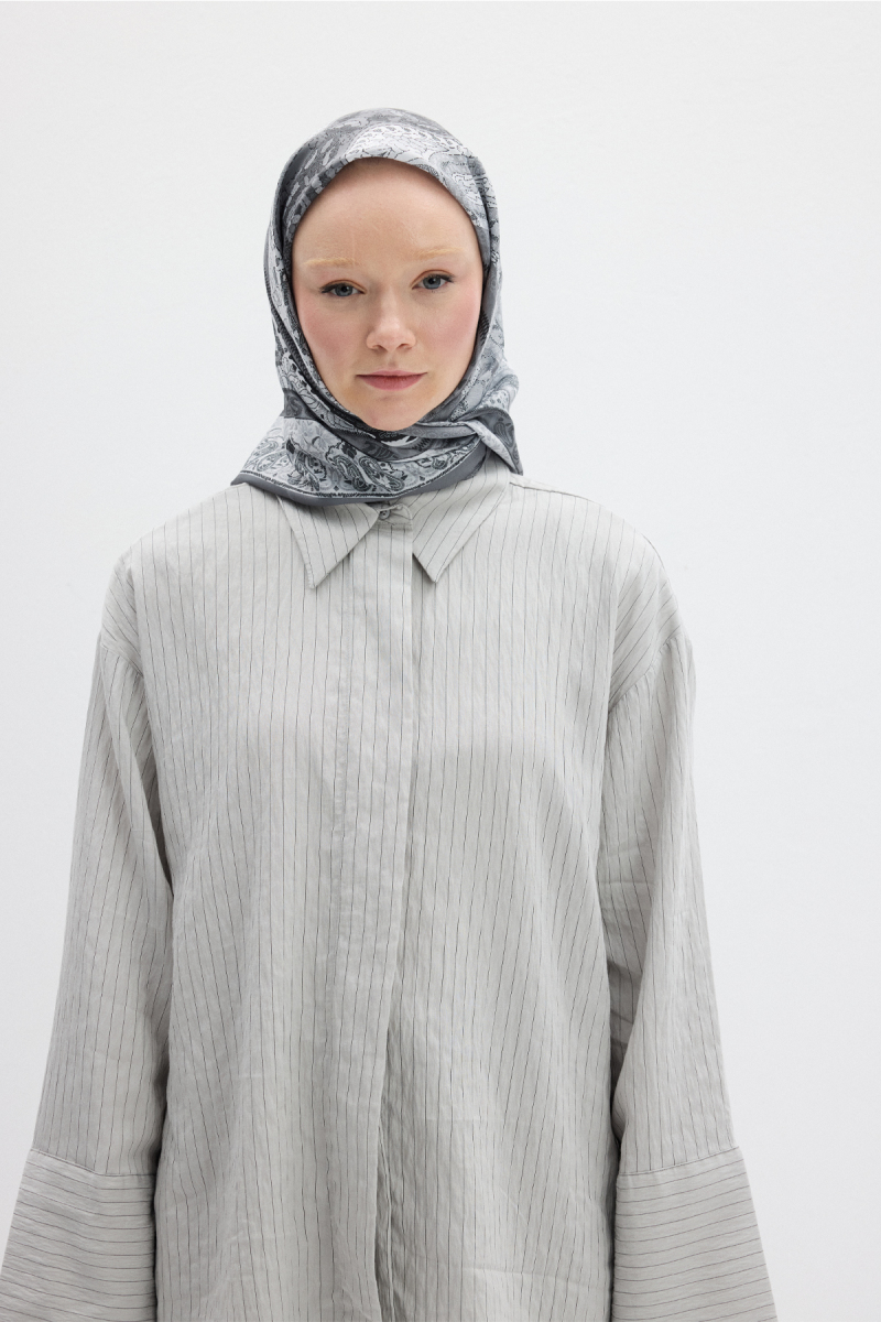 Vela Desen Soft Eşarp - Gri - 1