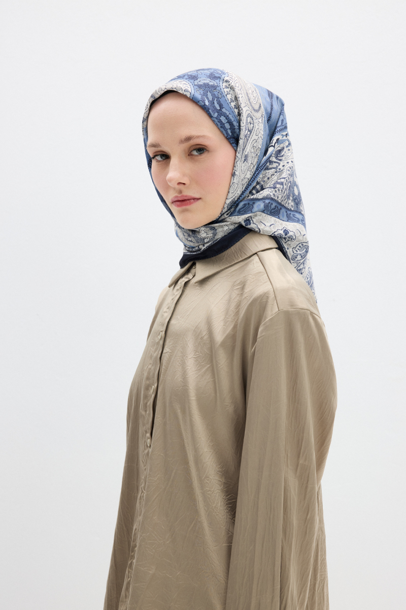 Vela Desen Soft Eşarp - Lacivert - 2
