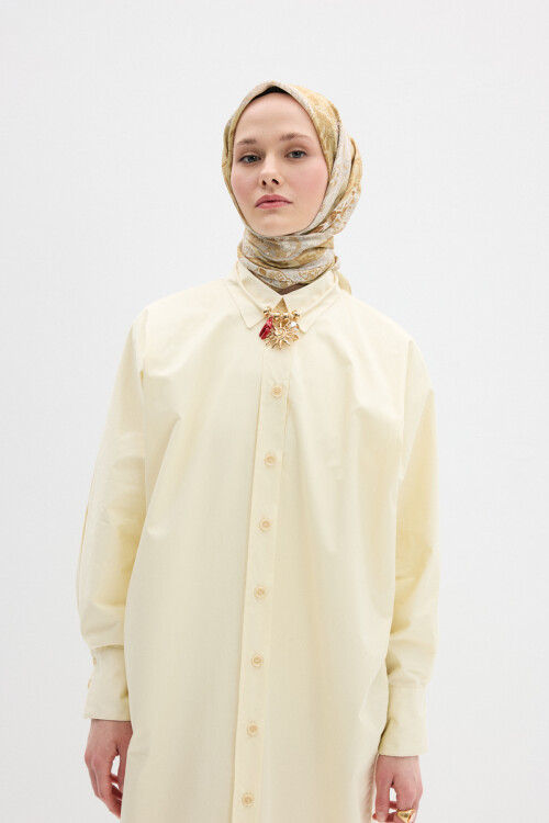 Vela Desen Soft Eşarp - Tereyağ 