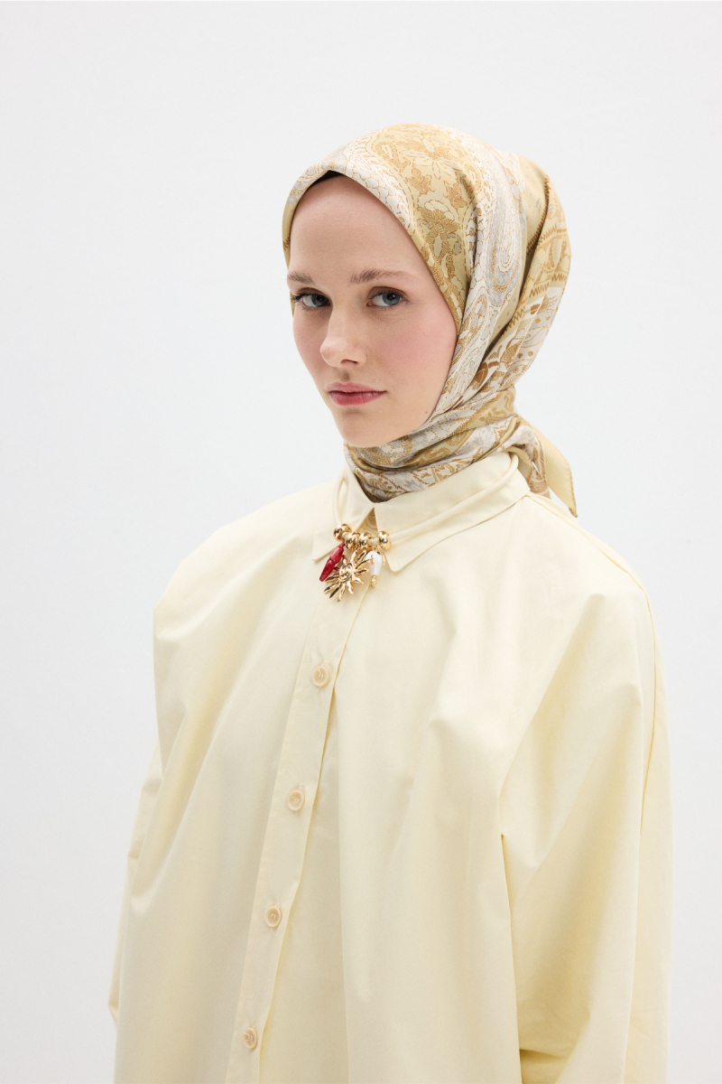 Vela Desen Soft Eşarp - Tereyağ - 2