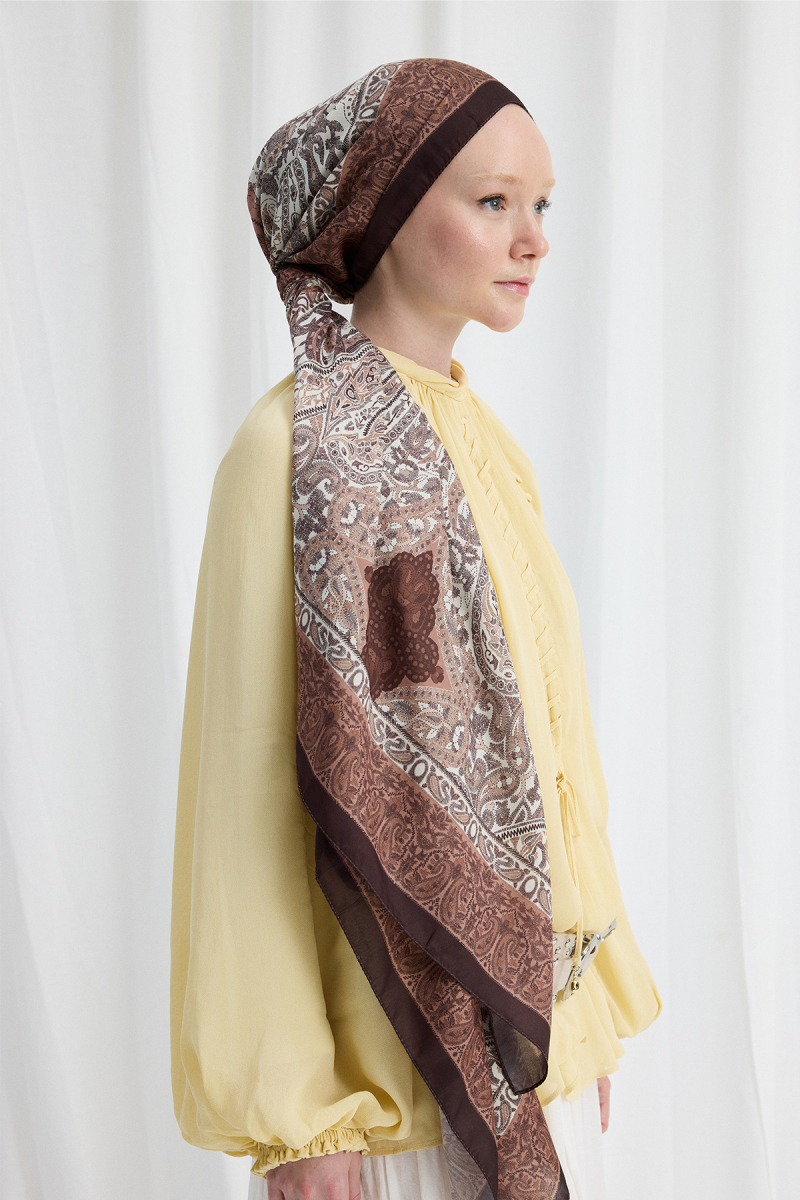 Vela Desen Soft Şal - Kahve - 2